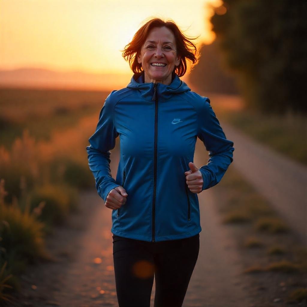 Mujer practicando running