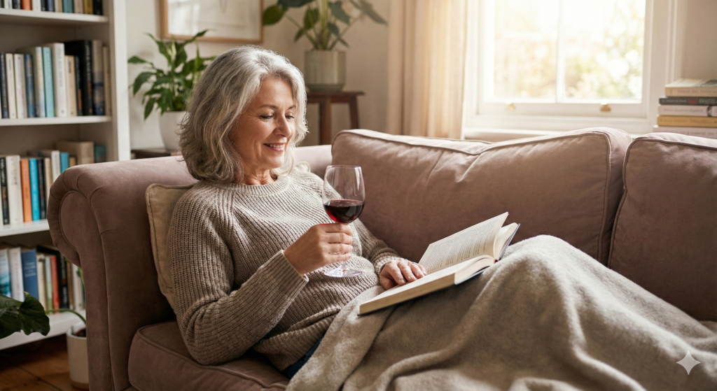 Mujer madura disfrutando de su hogar