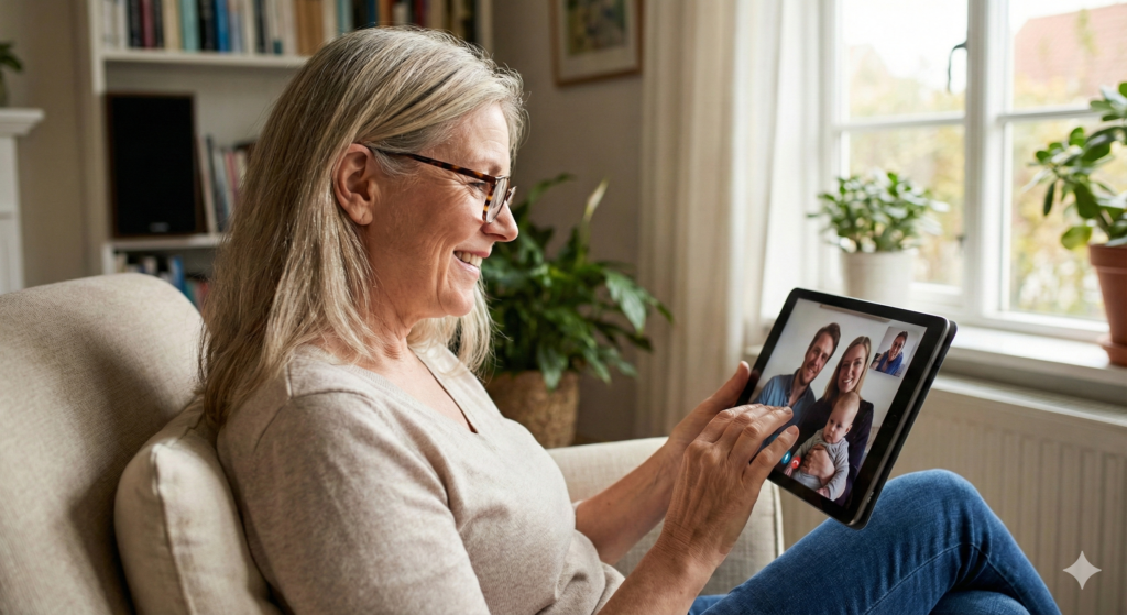 Mujer usando una tablet