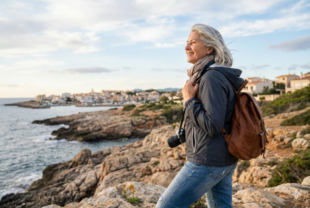 Mujer sola fotografa