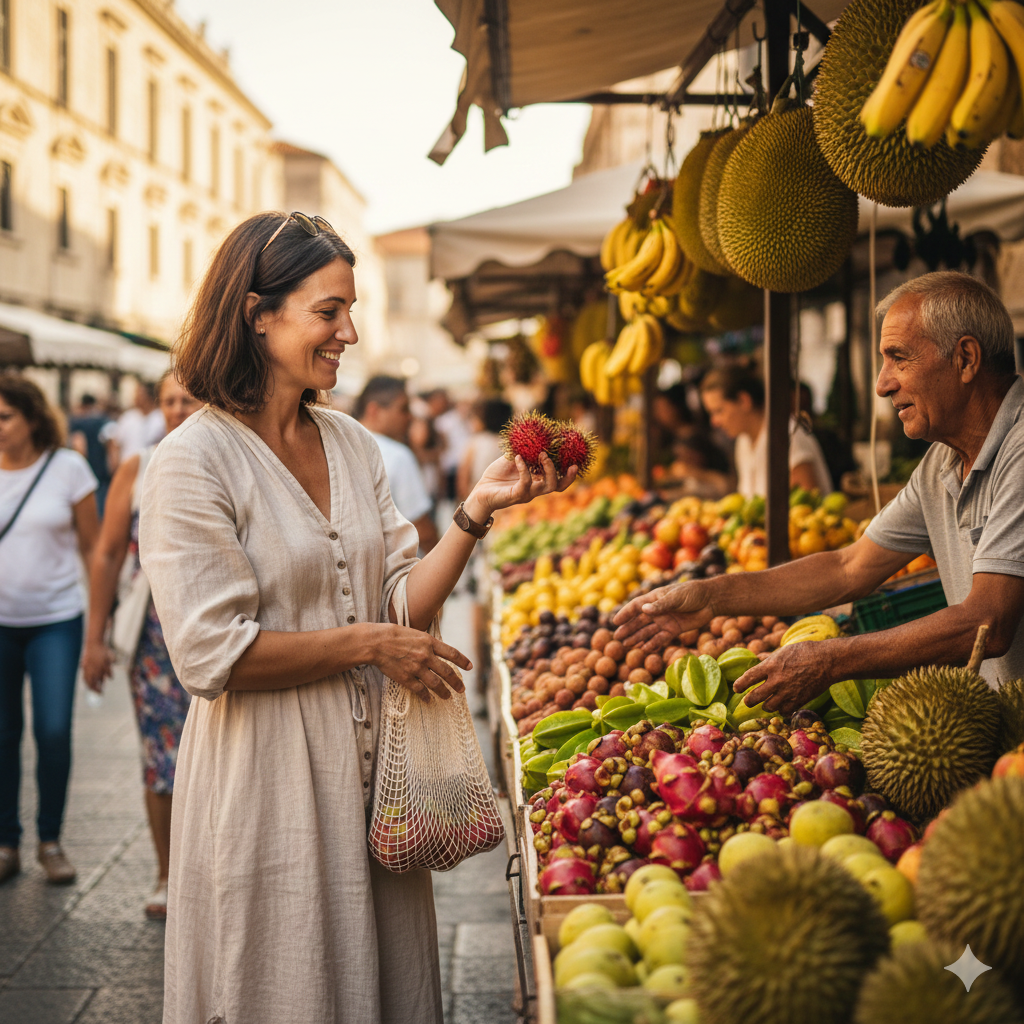 Mujer comprando en el mercado